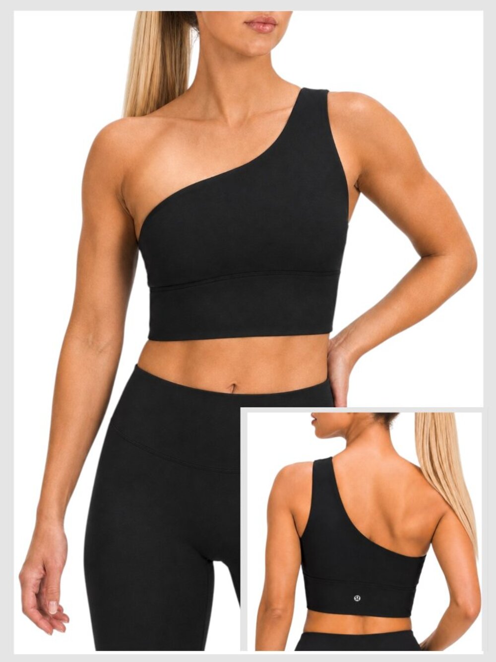 Lululemon Align Asymmetrical Bra Black One Shoulder Nulu S 4